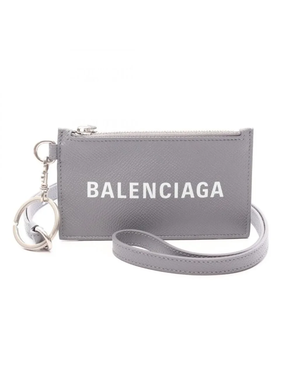 Balenciaga Coin Purse Cash Gray White Leather Fragment Case